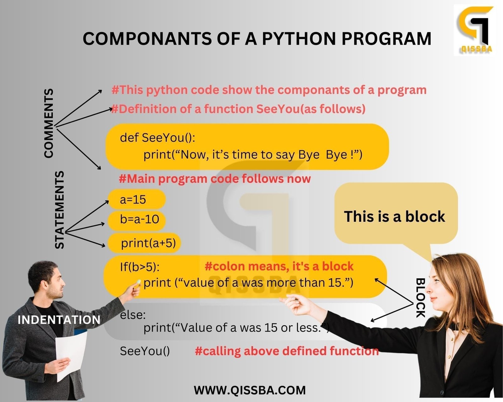 Components of a Python Program | CBSE - Class 12 Qissba