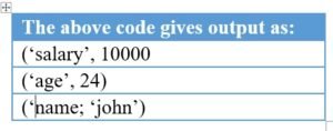 output-item()-method-of-dictionary-in-python